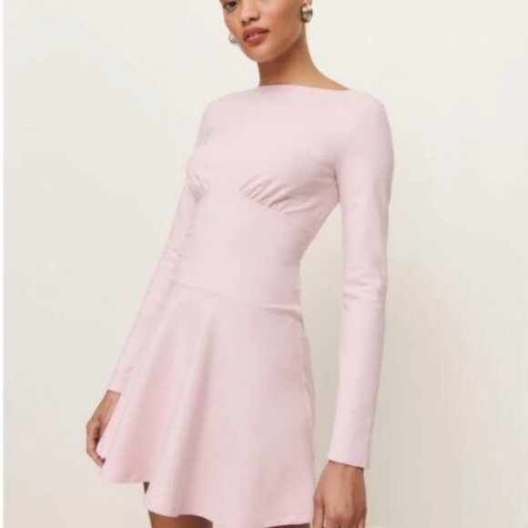 Reformation Pink Long Sleeve Mini Dress - LIKE NEW - Picture 2 of 4